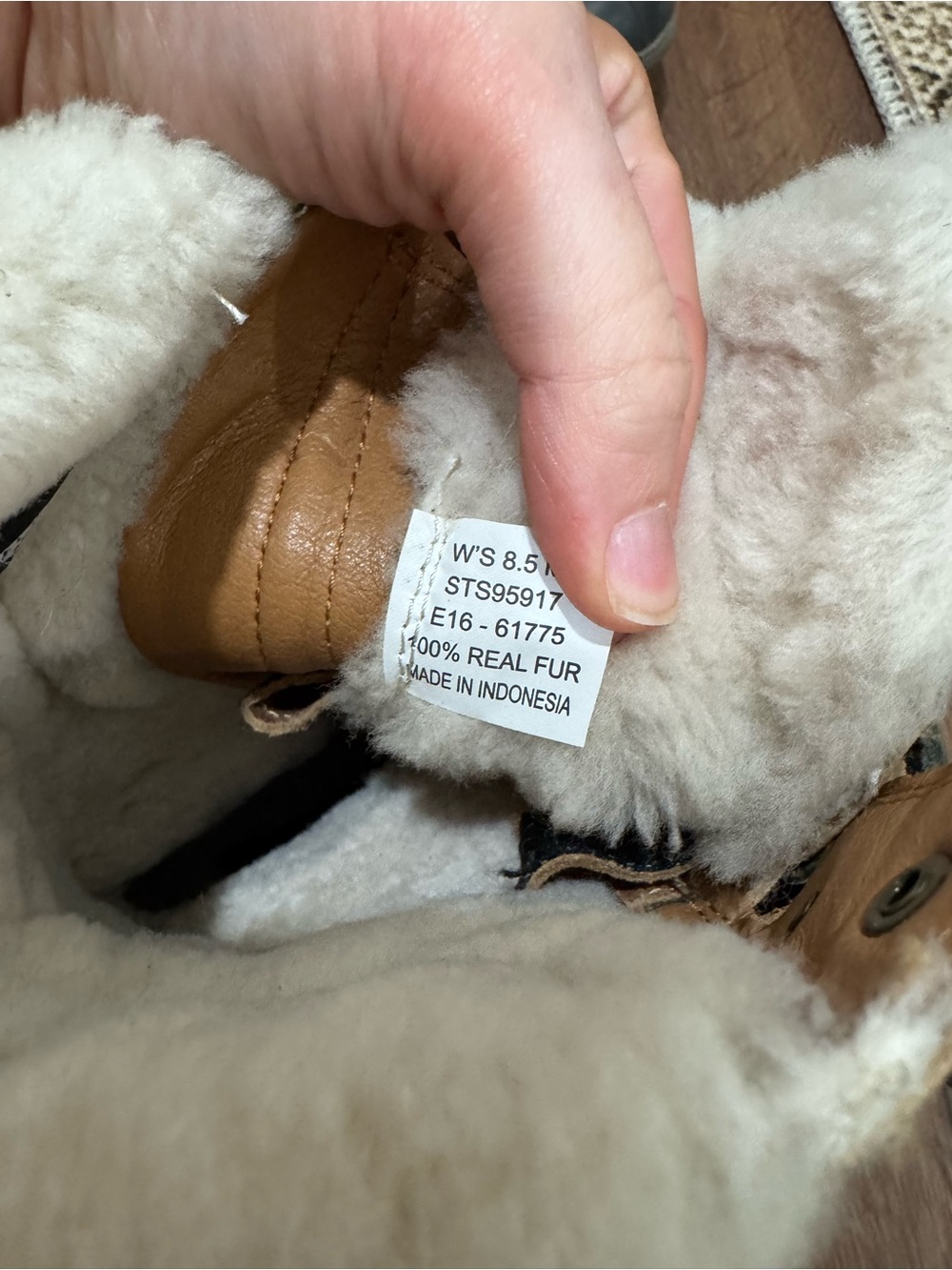 Sperry Womens Tan Suede Black Waterproof Duck Boots Shearling STS95917 Size 8.5 - Picture 3 of 3